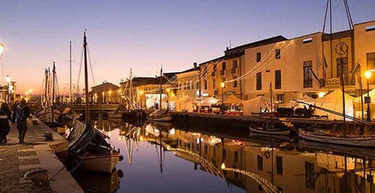 Porto canale di cervia al tramonto